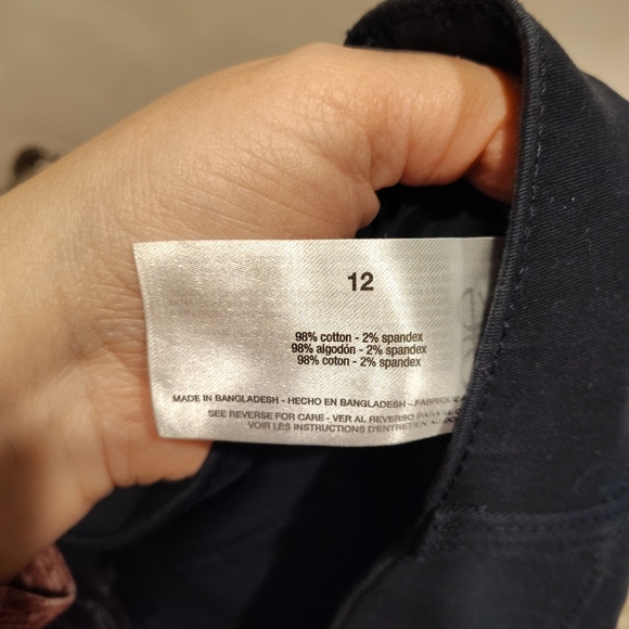 Gloria Vanderbilt NWT Women's Navy Pull-On Wide Leg Cropped Pants Sz 12-Casual - Picture 8 of 9